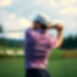 Justin Rose swinging on the golf course