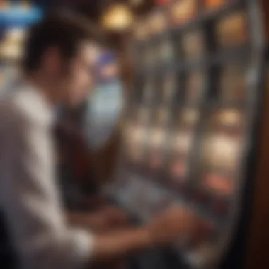 Player enjoying a slot machine