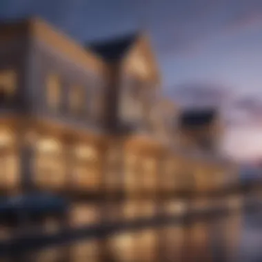 Exterior view of Casino Saint Ignace at dusk, highlighting its architectural design