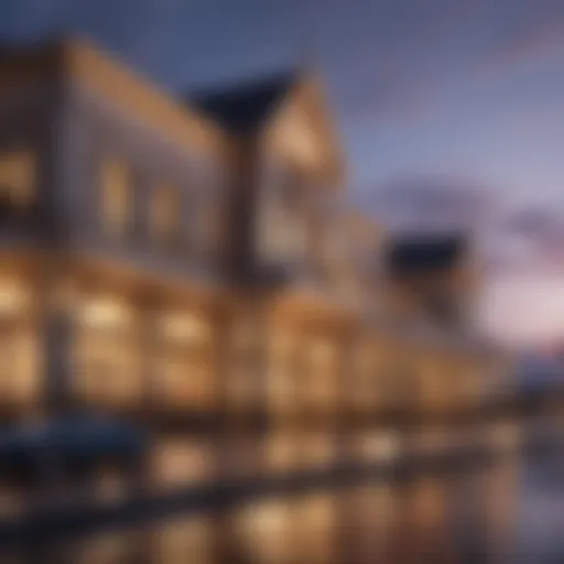 Exterior view of Casino Saint Ignace at dusk, highlighting its architectural design