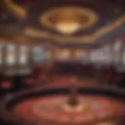 Vibrant casino floor with gaming tables