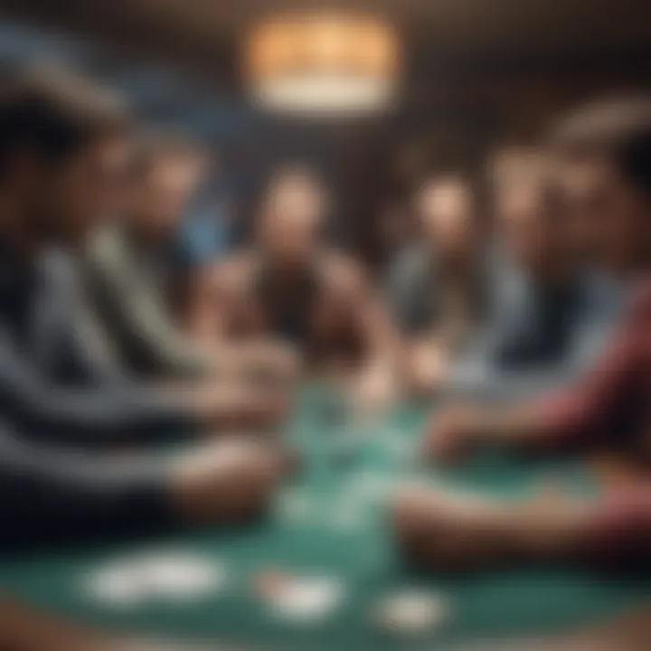 A high-stakes poker table with focused players