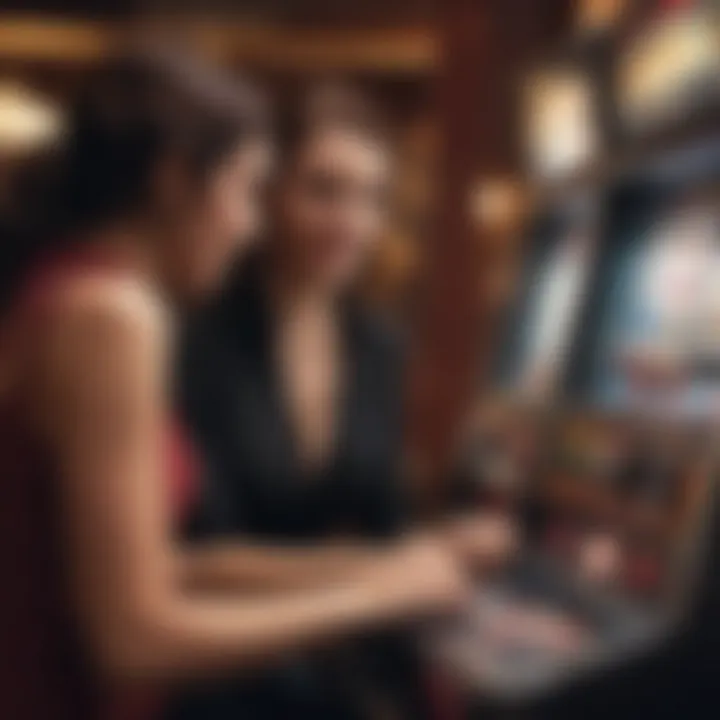 Player engaging with a slot machine game