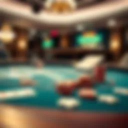 High-stakes blackjack table with cards and chips
