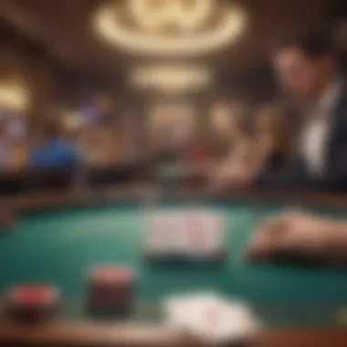 A digital representation of an online blackjack table.