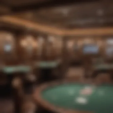 Intricate layout of the poker room showcasing tables and seating arrangements