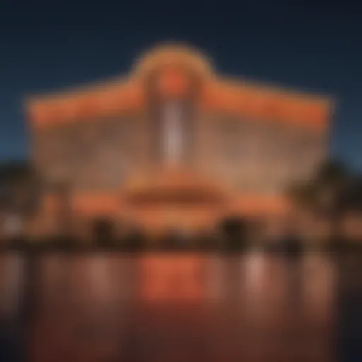 Stunning view of The Wynn Casino's exterior at night