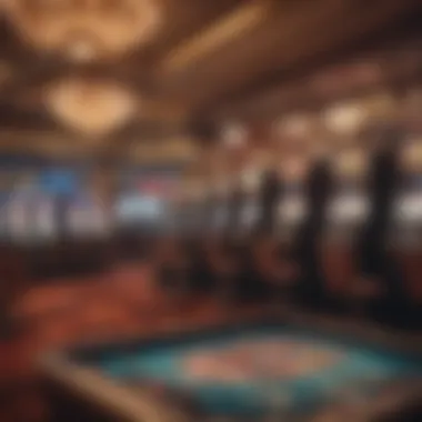 Luxurious gaming floor filled with vibrant slot machines and table games