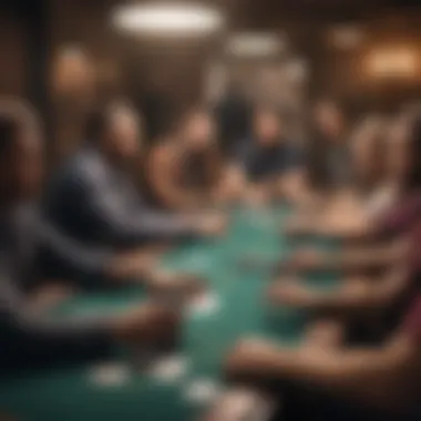 Diverse group of players at a poker table