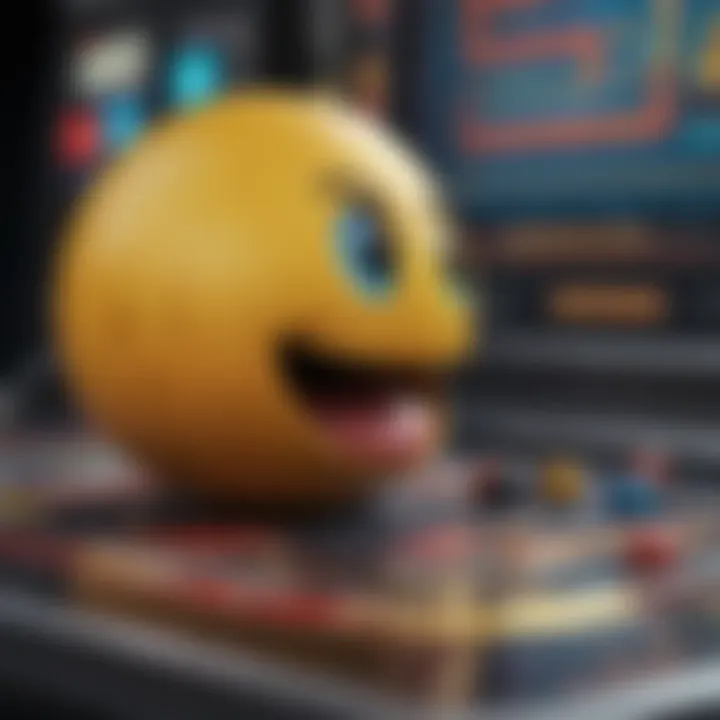 Close-up of the Pac Man character featured on the slot reels