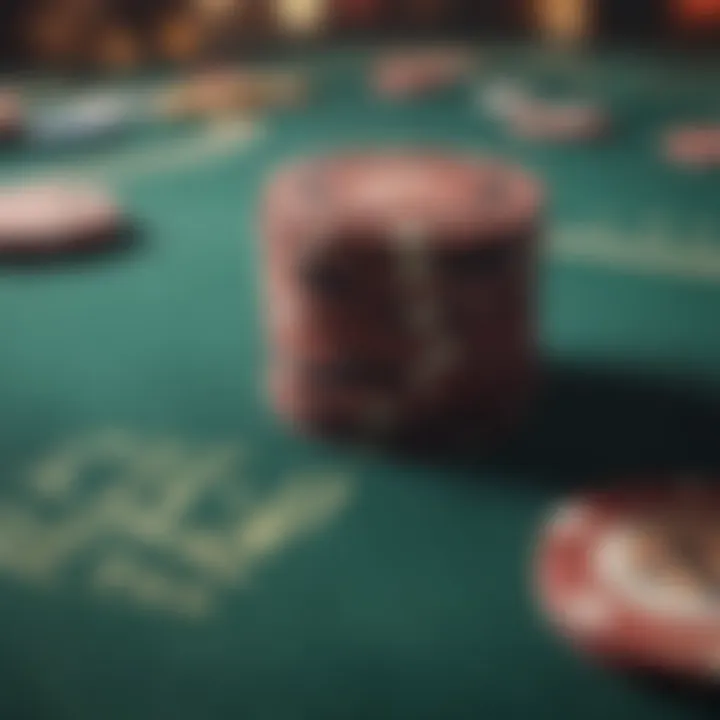 Virtual poker table with chips and coins