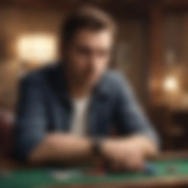 A confident individual contemplating a risky bet